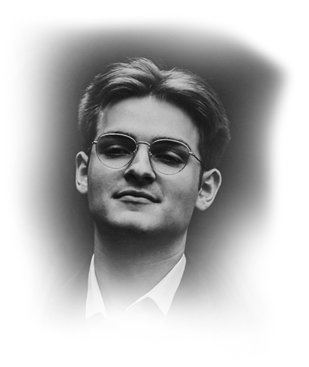 Black and white portrait of Eli German